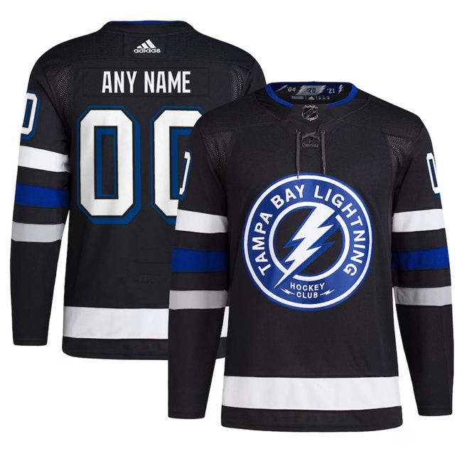 Personalized Men’s Tampa Bay Lightning Black Alternate Premier Breakaway Stitched Jersey