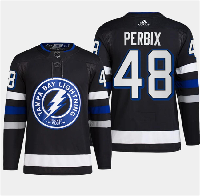 Personalized Men’s Tampa Bay Lightning #48 Nick Perbix Black Alternate Premier Breakaway Stitched Jersey