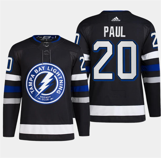 Personalized Men’s Tampa Bay Lightning #20 Nicholas Paul Black Alternate Premier Breakaway Stitched Jersey