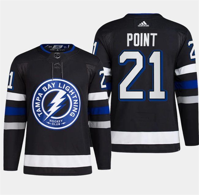 Personalized Men’s Tampa Bay Lightning #21 Brayden Point Black Alternate Premier Breakaway Stitched Jersey