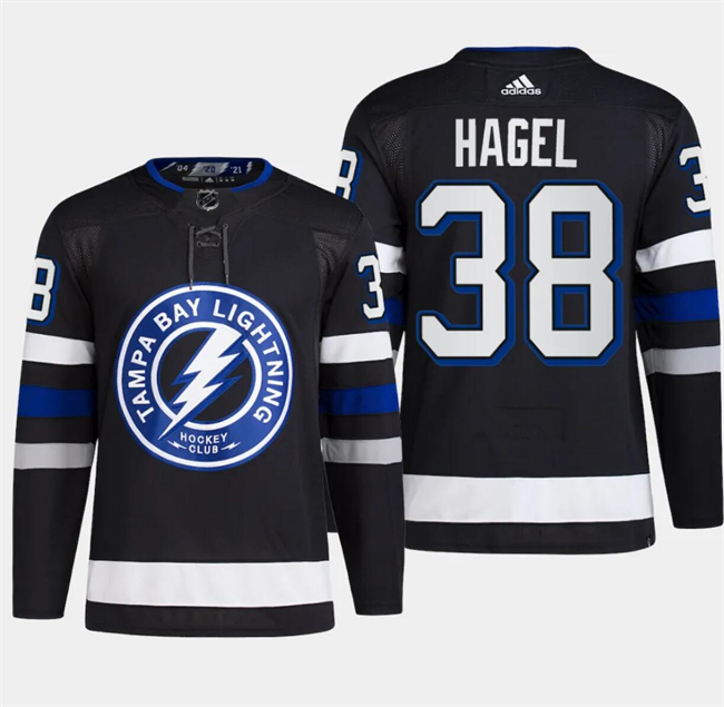 Personalized Men’s Tampa Bay Lightning #38 Brandon Hagel Black Alternate Premier Breakaway Stitched Jersey