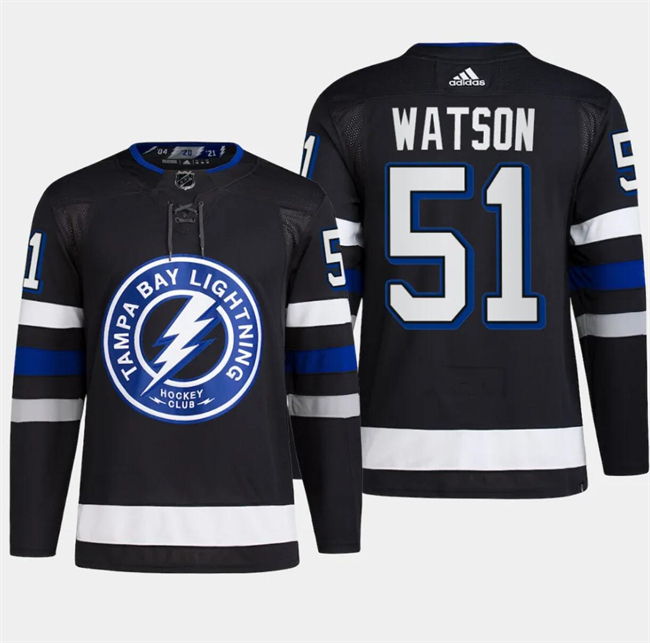 Personalized Men’s Tampa Bay Lightning #51 Austin Watson Black Alternate Premier Breakaway Stitched Jersey
