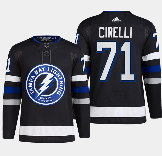 Personalized Men’s Tampa Bay Lightning #71 Anthony Cirelli Black Alternate Premier Breakaway Stitched Jersey