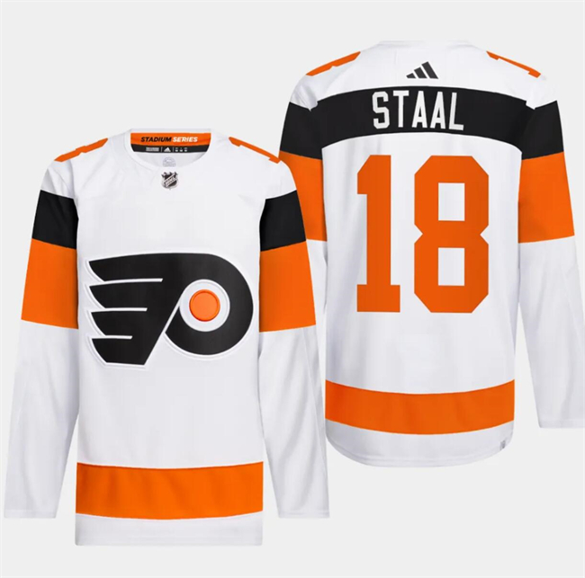 Personalized Men’s Philadelphia Flyers #18 Marc Staal White 2024 Stadium Series Stitched Jersey