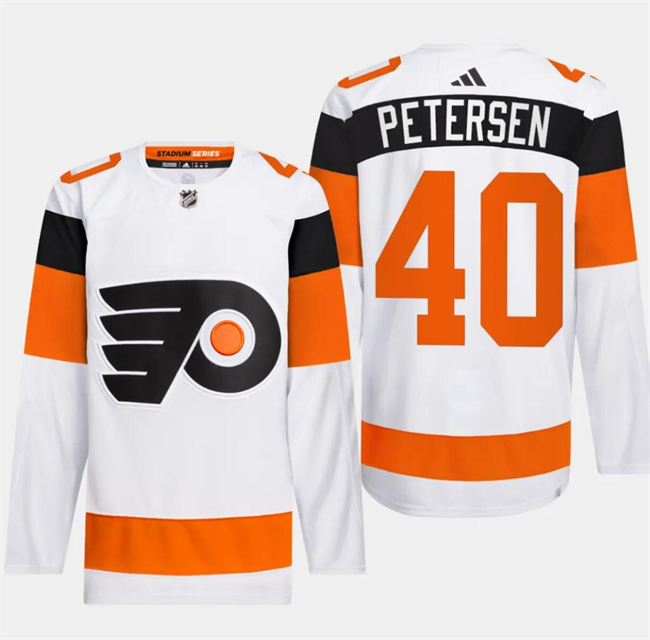 Personalized Men’s Philadelphia Flyers #40 Cal Petersen White 2024 Stadium Series Stitched Jersey