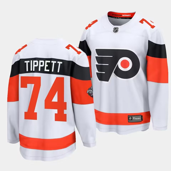 Personalized Men’s Philadelphia Flyers #74 Owen Tippett White 2024 Stadium Series Stitched Jersey