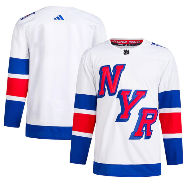 Personalized Men’s New York Rangers Blank White 2024 Stadium Series Stitched Jersey