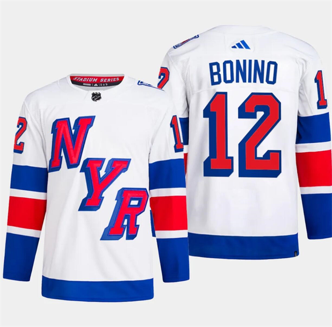 Personalized Men’s New York Rangers #12 Nick Bonino White 2024 Stadium Series Stitched Jersey