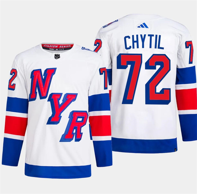 Personalized Men’s New York Rangers #72 Filip Chytil White 2024 Stadium Series Stitched Jersey