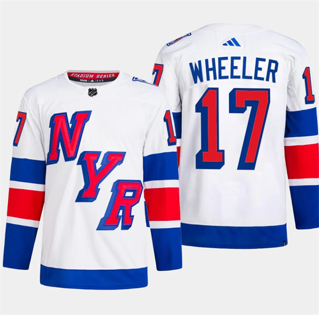 Personalized Men’s New York Rangers #17 Blake Wheeler White 2024 Stadium Series Stitched Jersey