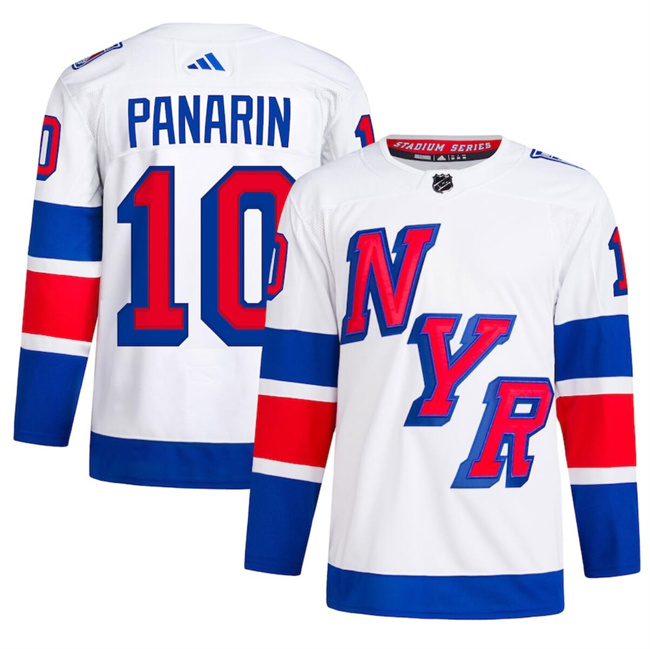 Personalized Men’s New York Rangers #10 Artemi Panarin White 2024 Stadium Series Stitched Jersey