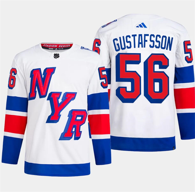 Personalized Men’s New York Rangers #56 Erik Gustafsson White 2024 Stadium Series Stitched Jersey