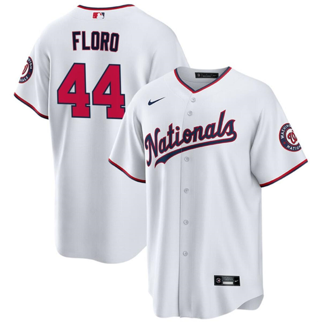 Personalized Men’s Washington Nationals #44 Dylan Floro White Cool Base Stitched Baseball Jersey