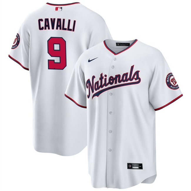 Personalized Men’s Washington Nationals #9 Cade Cavalli White Cool Base Stitched Baseball Jersey