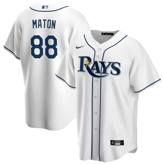 Personalized Men’s Tampa Bay Rays #88 Phil Maton White Cool Base Stitched Baseball Jersey