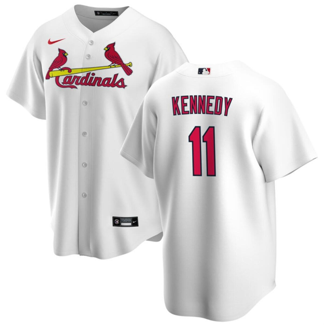 Personalized Men’s St. Louis Cardinals #11 Buddy Kennedy White Cool Base Stitched Jersey