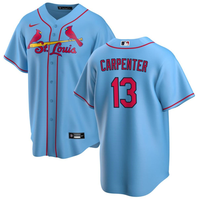 Personalized Men’s St. Louis Cardinals #13 Matt Carpenter Blue Cool Base Stitched Jersey