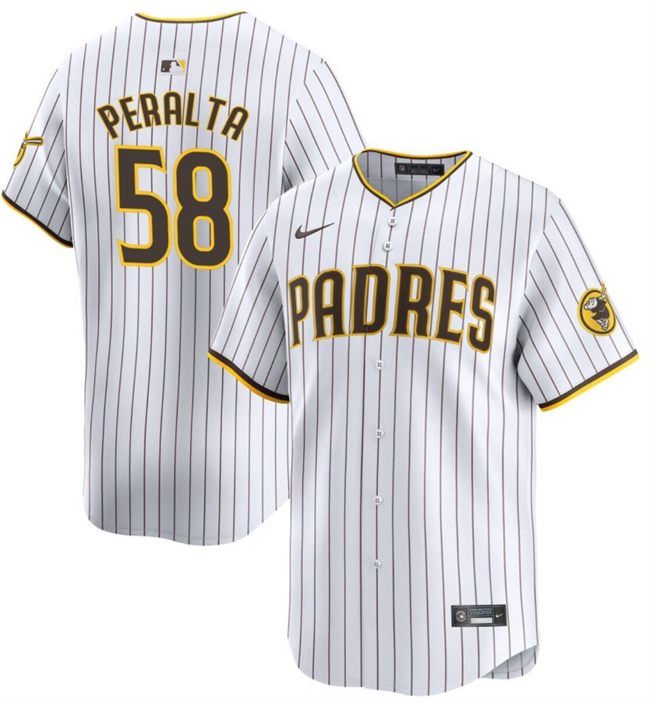 Personalized Men’s San Diego Padres #58 Wandy Peralta White Cool Base Stitched Baseball Jersey