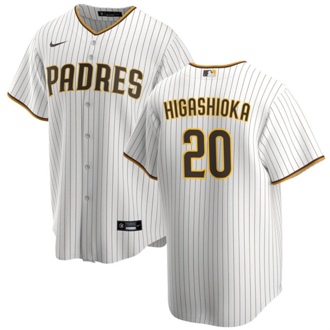 Personalized Men’s San Diego Padres #20 Kyle Higashioka White Cool Base Stitched Baseball Jersey