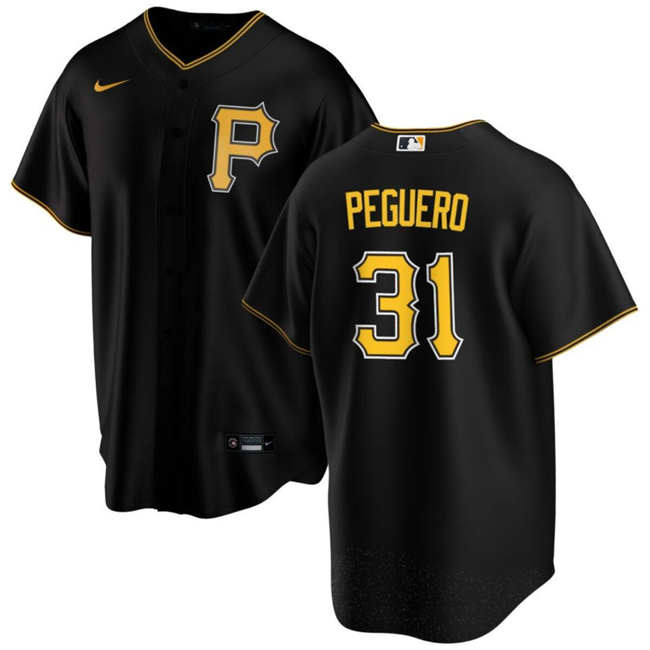 Personalized Men’s Pittsburgh Pirates #31 Liover Peguero Black Cool Base Stitched Baseball Jersey