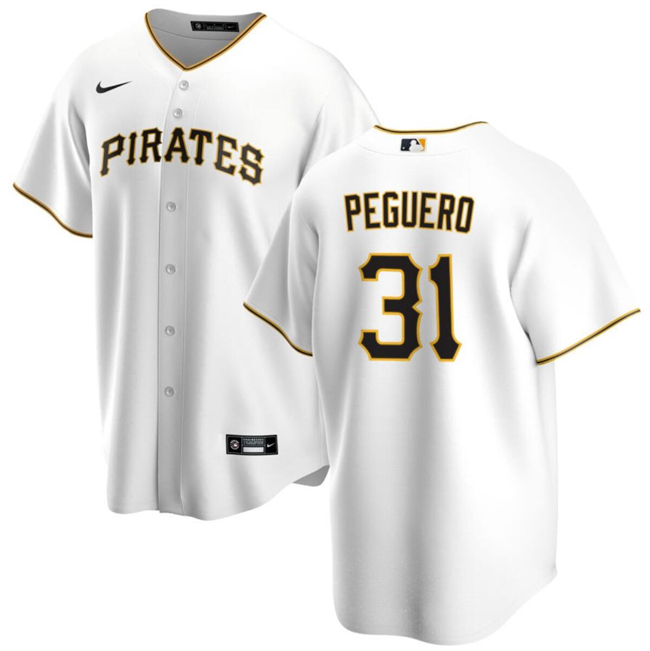 Personalized Men’s Pittsburgh Pirates #31 Liover Peguero White Cool Base Stitched Baseball Jersey