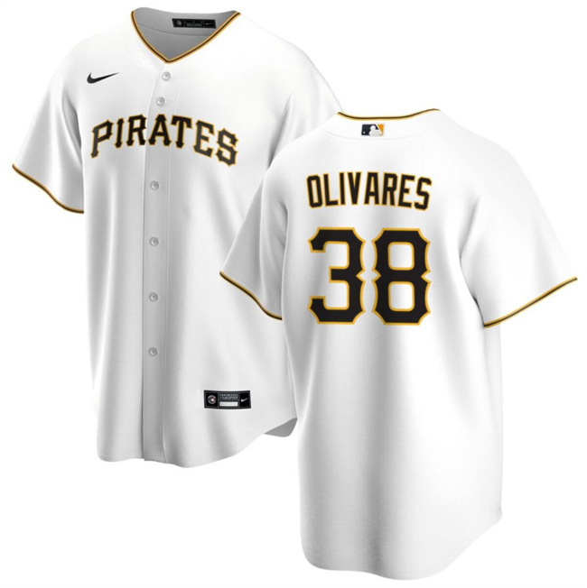 Personalized Men’s Pittsburgh Pirates #38 Edward Olivares White Cool Base Stitched Baseball Jersey