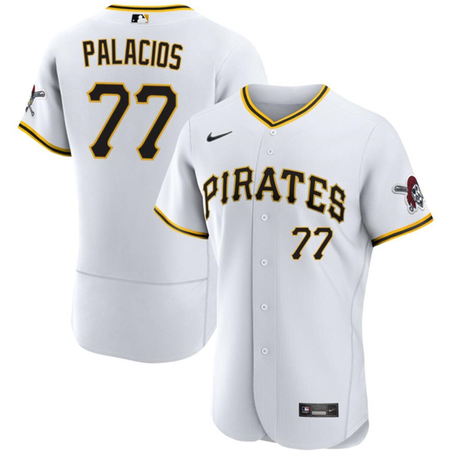 Personalized Men’s Pittsburgh Pirates #77 Joshua Palacios White Flex Base Stitched Baseball Jersey
