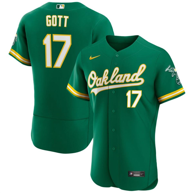 Personalized Men’s Oakland Athletics #17 Trevor Gott Green Flex Base Stitched Jersey