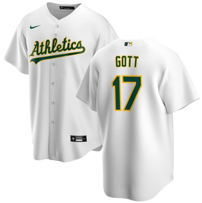 Personalized Men’s Oakland Athletics #17 Trevor Gott White Cool Base Stitched Jersey