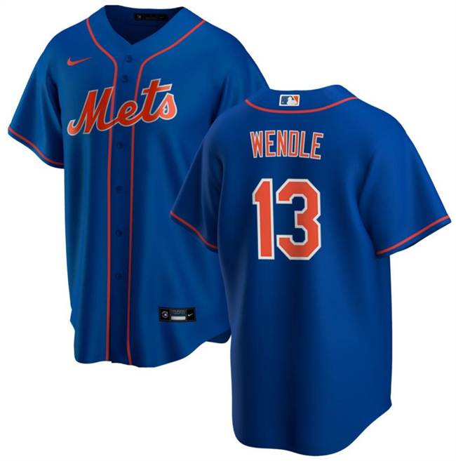 Personalized Men’s New York Mets #13 Joey Wendle Blue Cool Base Stitched Baseball Jersey