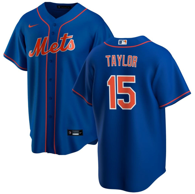 Personalized Men’s New York Mets #15 Tyrone Taylor Blue Cool Base Stitched Baseball Jersey
