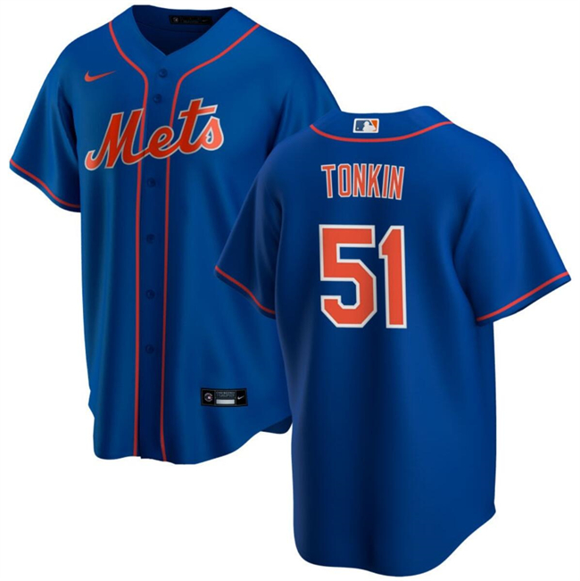Personalized Men’s New York Mets #51 Michael Tonkin Blue Cool Base Stitched Baseball Jersey
