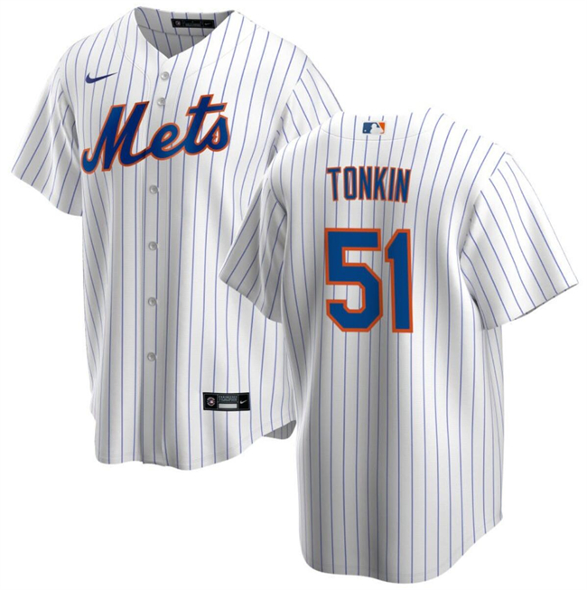 Personalized Men’s New York Mets #51 Michael Tonkin White Cool Base Stitched Baseball Jersey