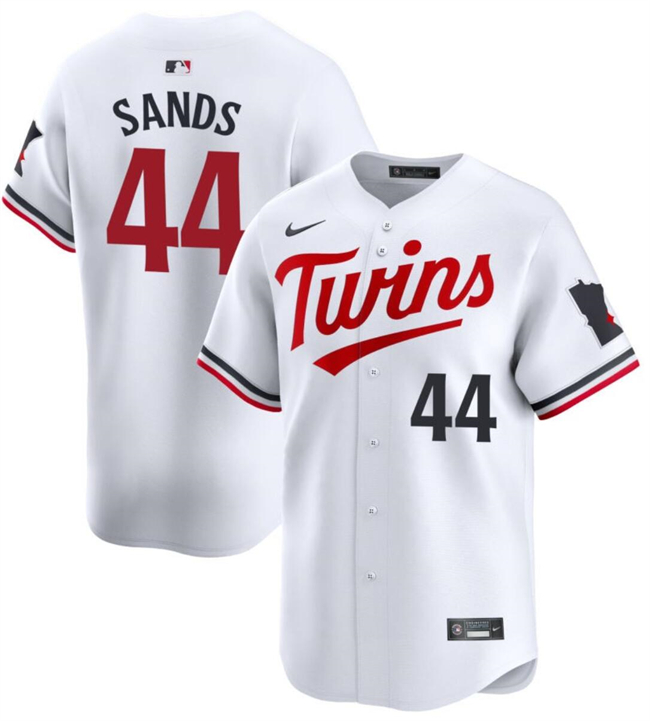 Personalized Men’s Minnesota Twins #44 Cole Sands White 2024 Home Limited Cool Base Stitched Baseball Jersey