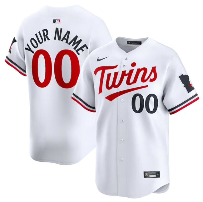 Personalized Men’s Minnesota Twins Active Player White 2024 Home Limited Cool Base Stitched Baseball Jersey