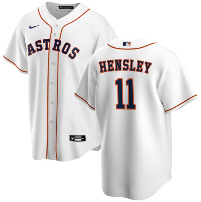 Personalized Men’s Houston Astros #11 David Hensley White Cool Base Stitched Baseball Jersey