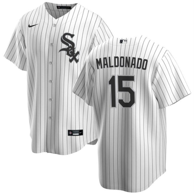 Personalized Men’s Chicago White Sox #15 Martín Maldonado White Cool Base Stitched Jersey
