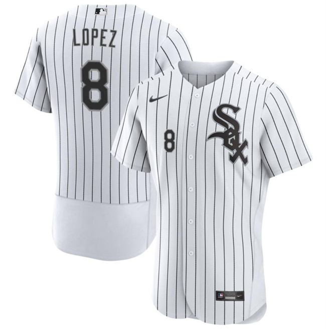 Personalized Men’s Chicago White Sox #8 Nicky Lopez White Flex Base Stitched Baseball Jersey