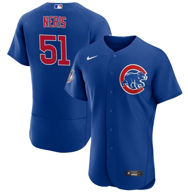 Personalized Men’s Chicago Cubs #51 Héctor Neris Blue Flex Base Stitched Baseball Jersey