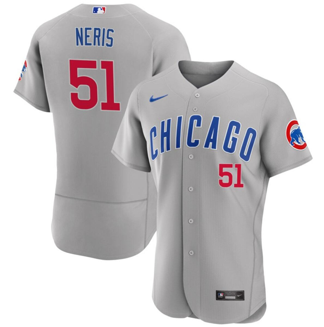 Personalized Men’s Chicago Cubs #51 Héctor Neris Grey Flex Base Stitched Baseball Jersey