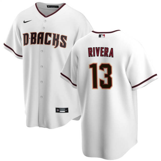 Personalized Men’s Arizona Diamondbacks #13 Emmanuel Rivera White Cool Base Stitched Baseball Jersey