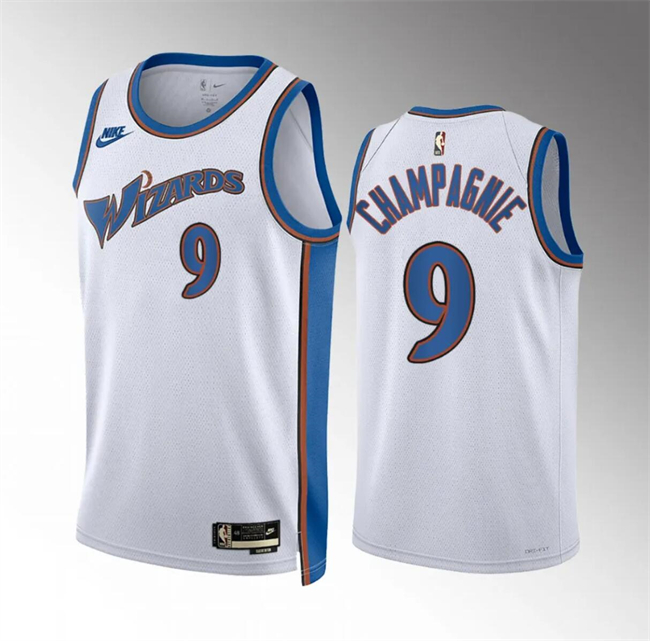Personalized Men’s Washington Wizards #9 Justin Champagnie White Classic Edition Stitched Basketball Jersey