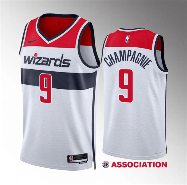 Personalized Men’s Washington Wizards #9 Justin Champagnie White Association Edition Stitched Basketball Jersey