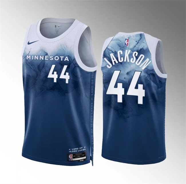Personalized Men’s Minnesota Timberwolves #44 Justin Jackson Blue 2023 24 City Edition Stitched Jersey
