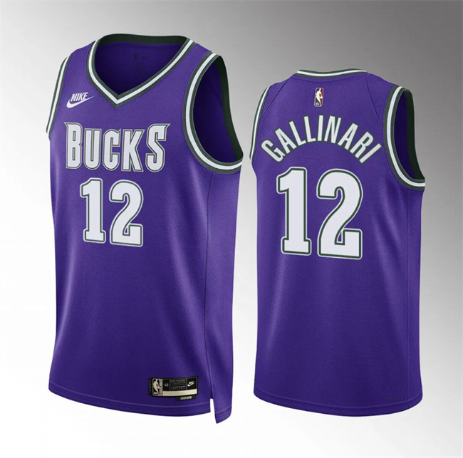 Personalized Men’s Milwaukee Bucks #12 Danilo Gallinari Purple Classic Edition Stitched Basketball Jersey