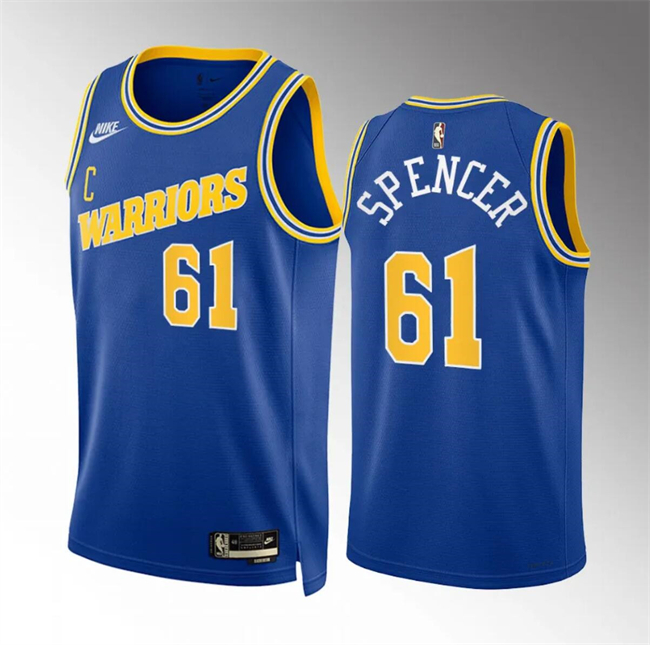 Personalized Men’s Golden State Warriors #61 Pat Spencer Blue Classic Edition Stitched Basketball Jersey