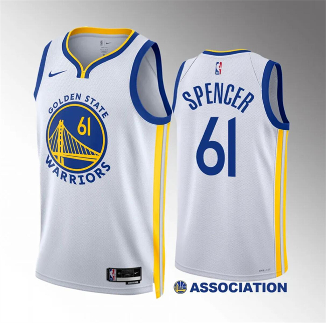 Personalized Men’s Golden State Warriors #61 Pat Spencer White Association Edition Stitched Basketball Jersey