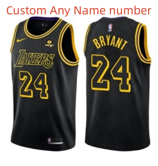 Personalized Custom Men’s Los Angeles Lakers Black Stitched Basketball Jersey