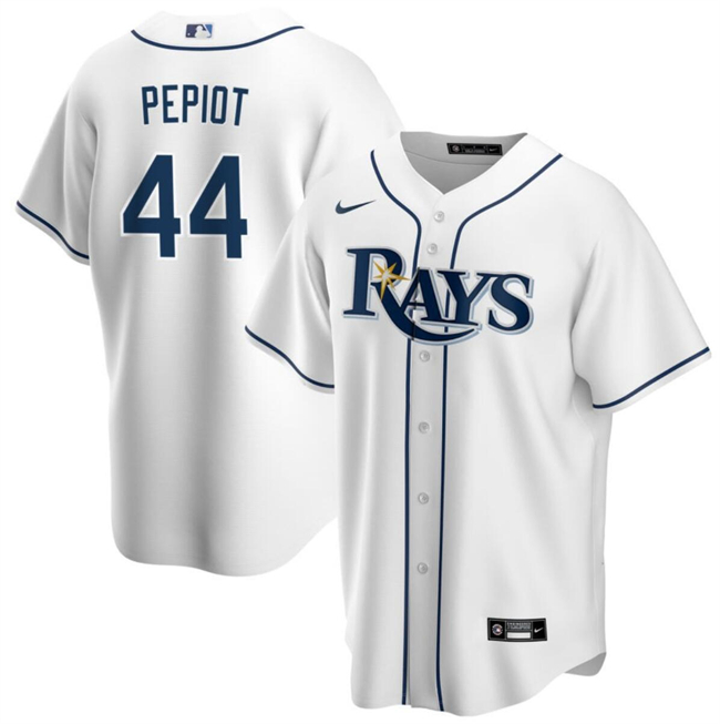 Personalized Men’s Tampa Bay Rays #44 Ryan Pepiot White Cool Base Stitched Baseball Jersey