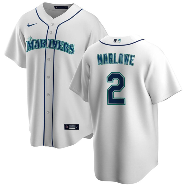 Personalized Men’s Seattle Mariners #2 Cade Marlowe White Cool Base Stitched Jersey